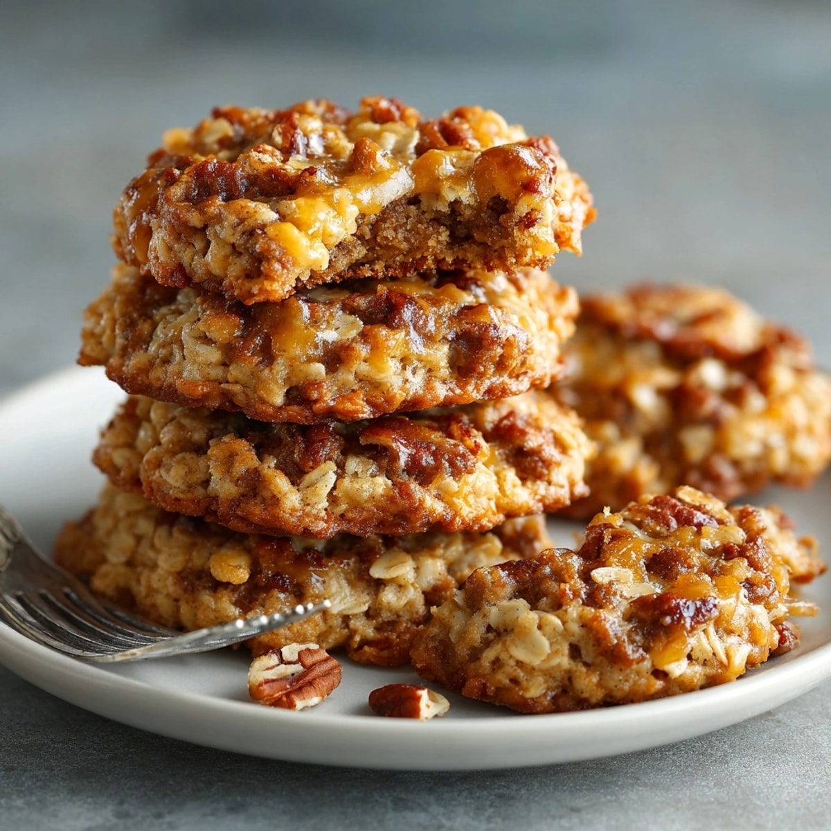 Freshly baked Maple Sausage Breakfast Cookies, a delicious grab-and-go breakfast, warm and golden brown.
