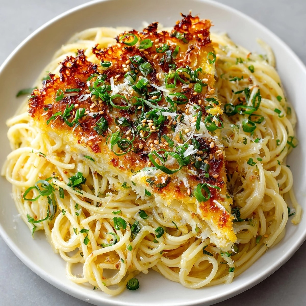 A delicious and unique Crispy Bottom Pasta dish, with a savory and irresistible crunchy texture.