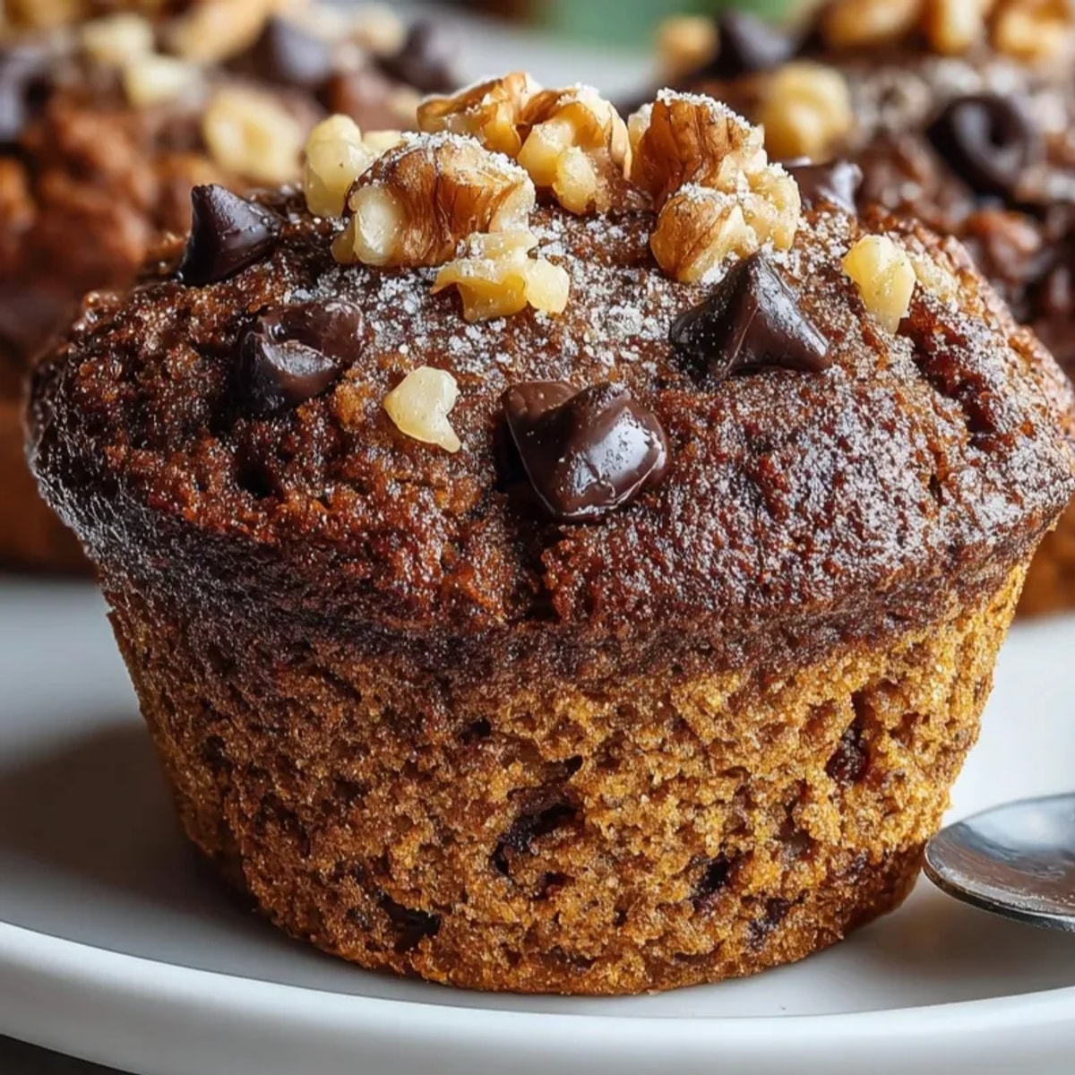 Freshly baked cinnamon mocha protein muffins cooling on a wire rack, ready for breakfast.