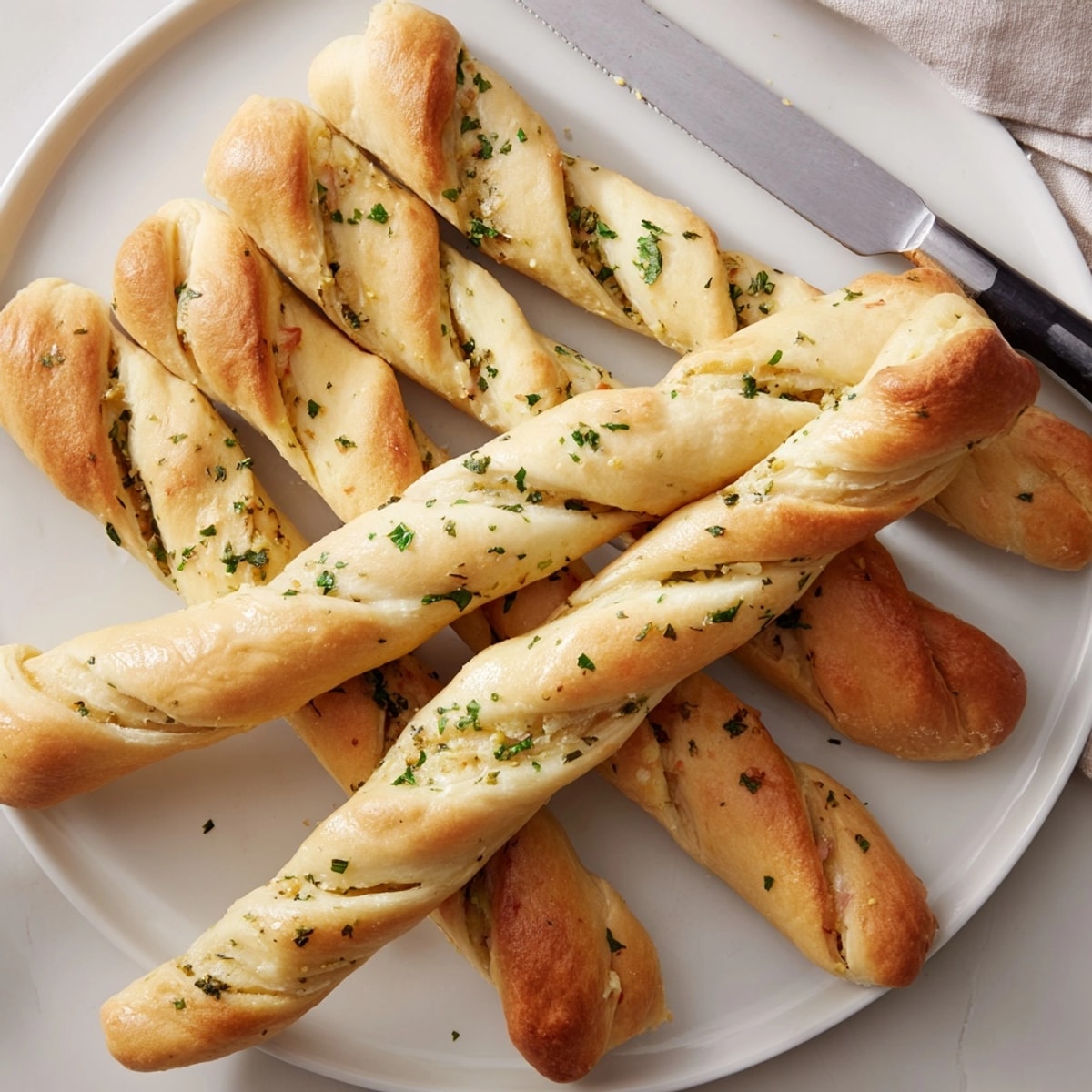 Homemade Garlic Onion Breadsticks, a fluffy, flavorful Italian-American appetizer, ready to serve.