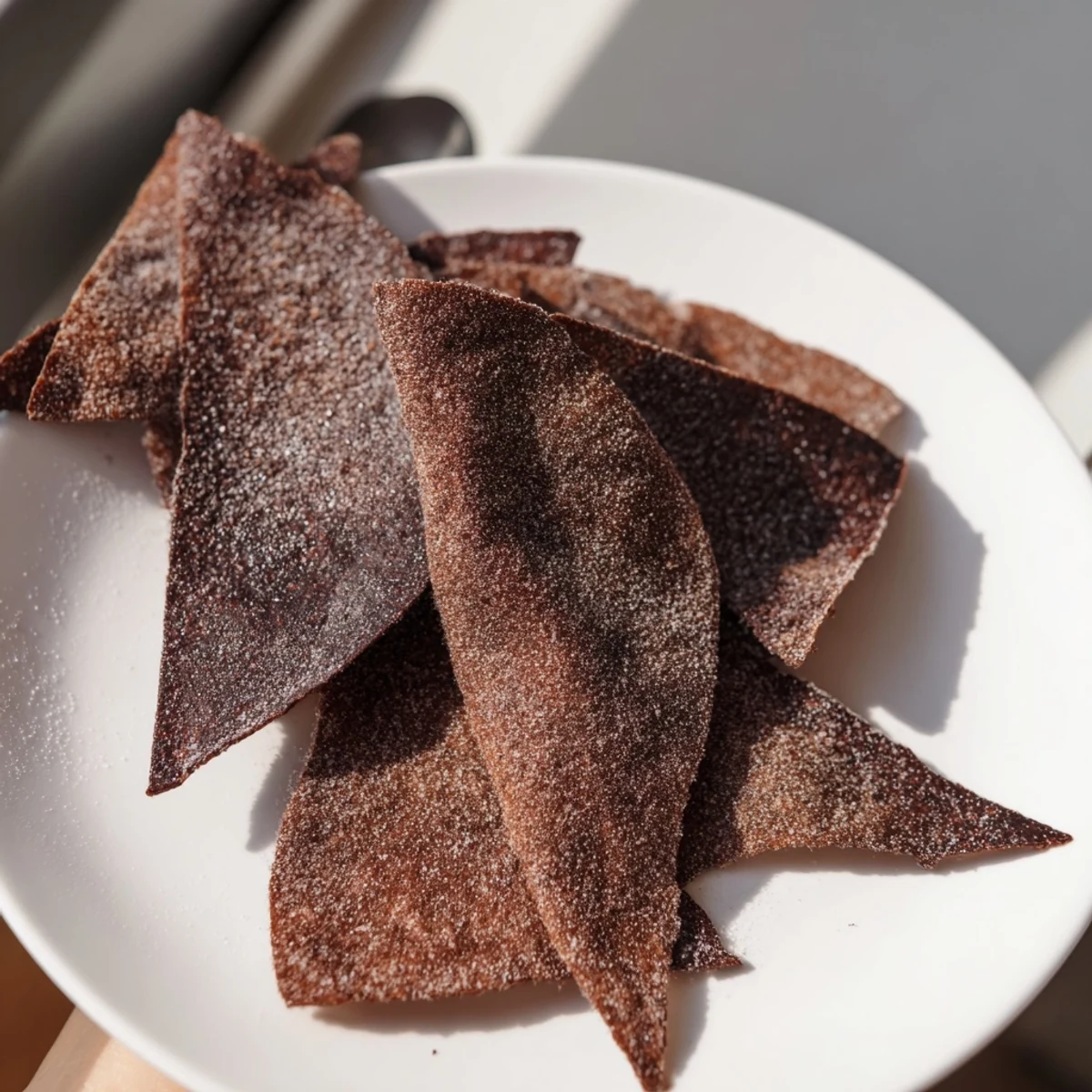 Homemade Dessert Chips & Salsa with chocolate chips and fresh fruit salsa ready to serve.  