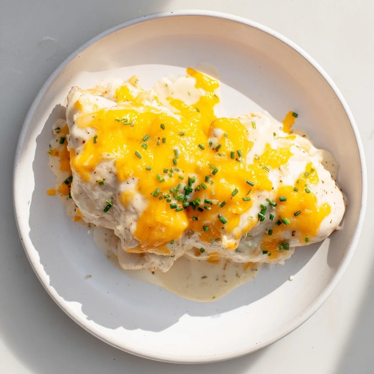 Golden-baked Cheddar Ranch Chicken Bake, bubbly with melted cheddar, ready for a comforting weeknight meal.