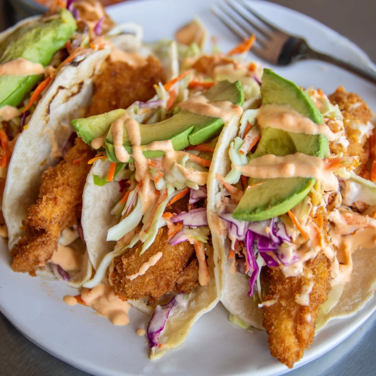 Crispy Fish Tacos Slaw