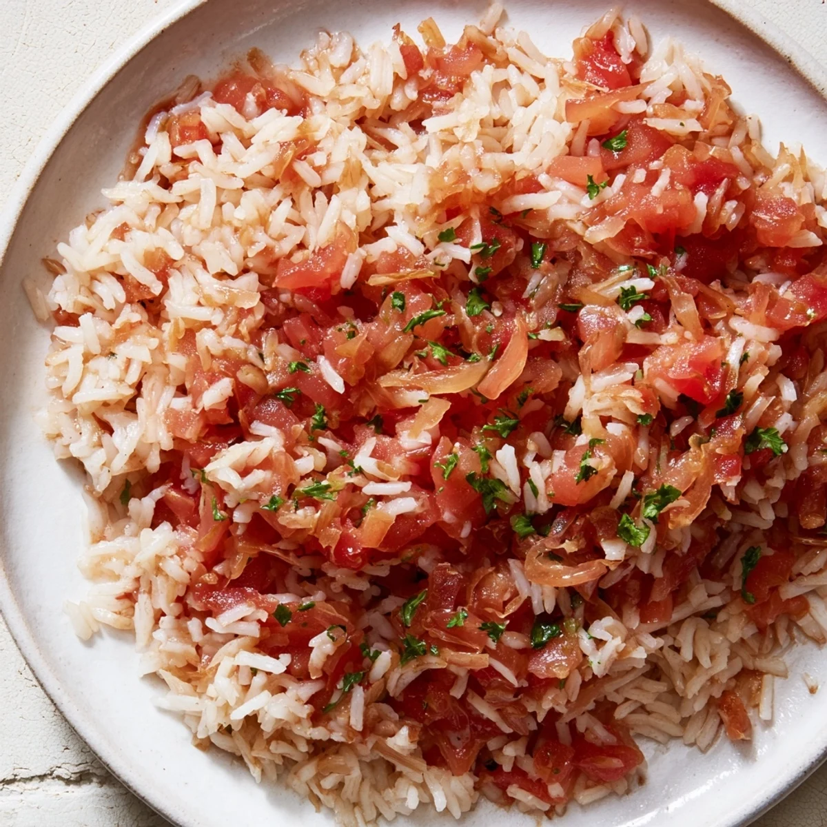 Enjoy a hearty vegetarian Tomato-Rice Skillet Dinner—a delicious, easy meal ready in under an hour.