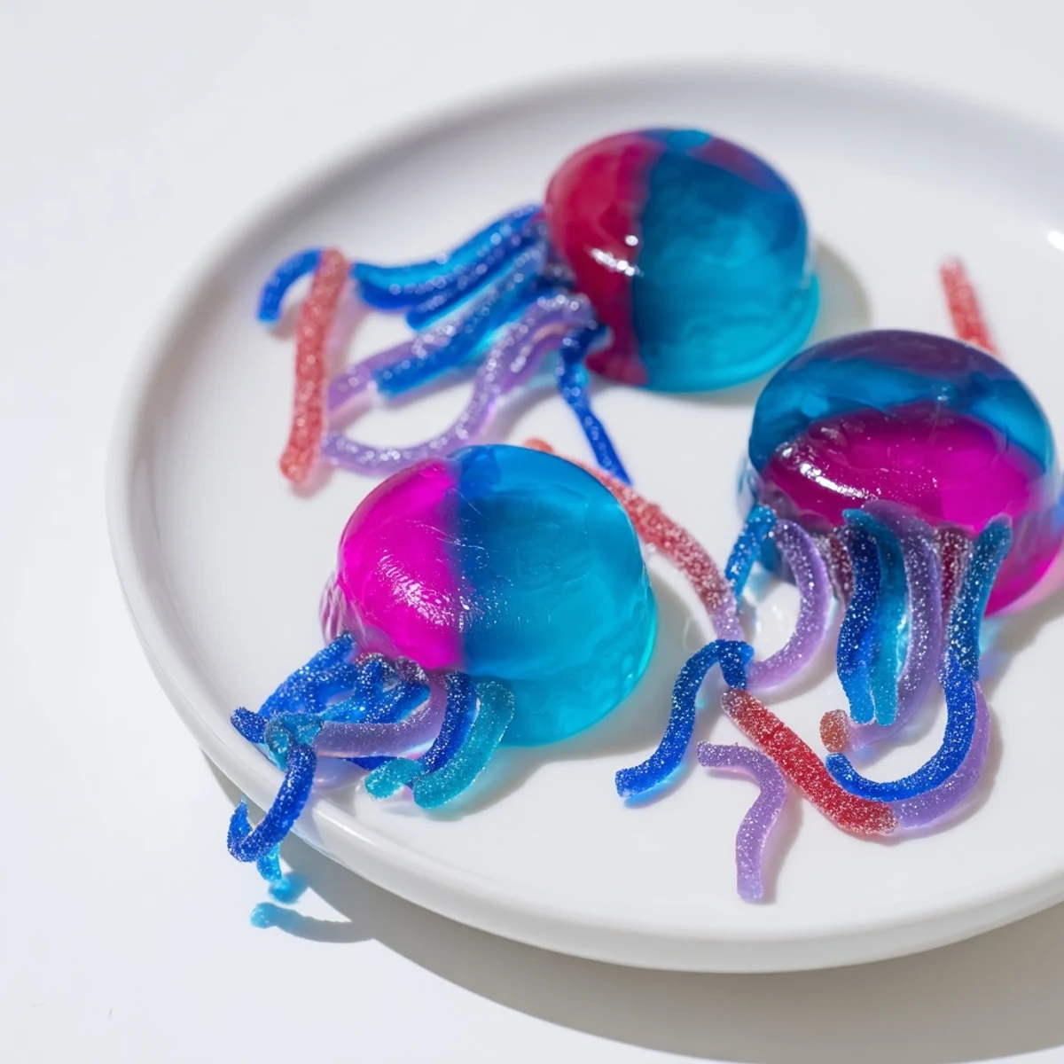 A beautifully arranged Jellyfish Candy Platter with playful gummy tentacles and coral candies.