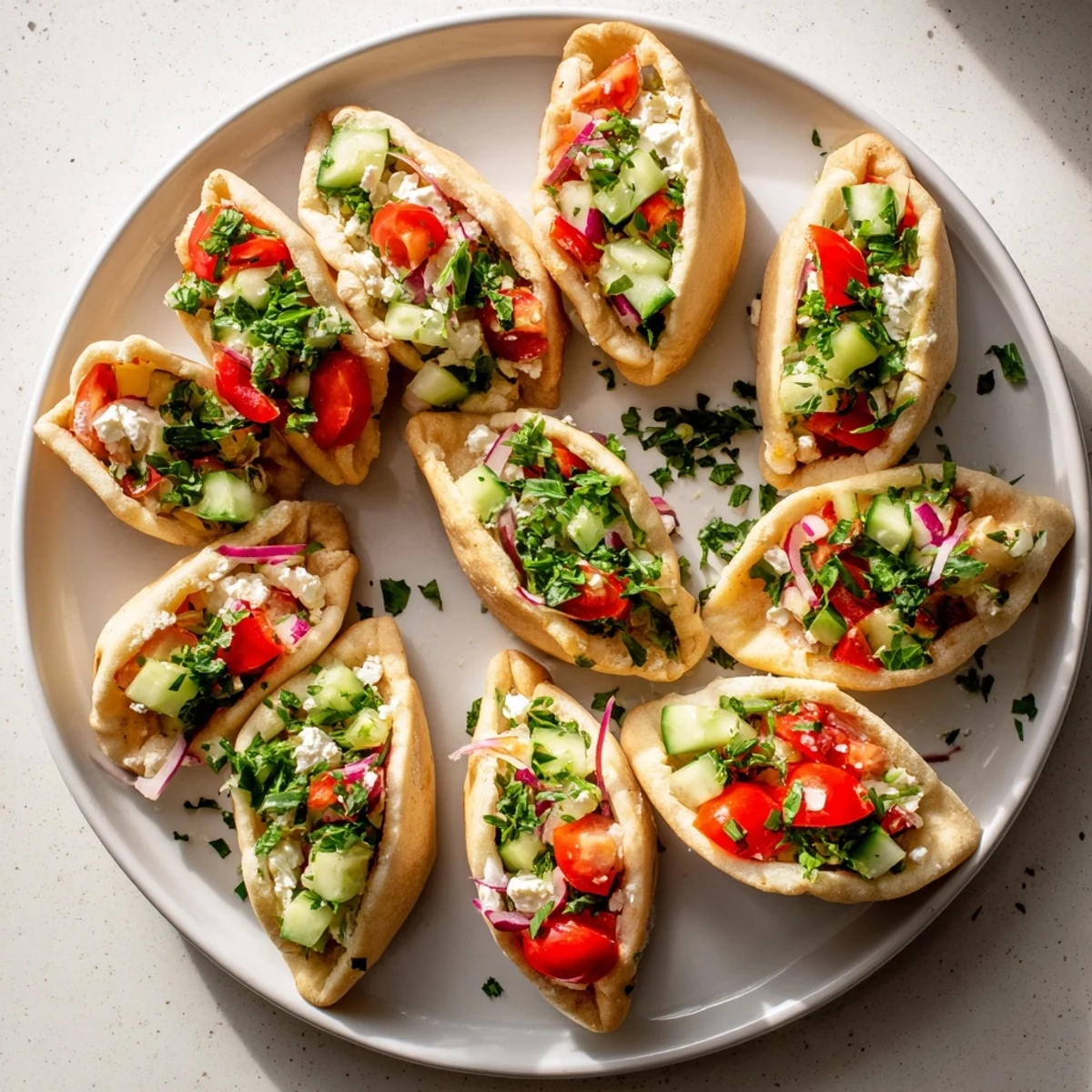 A Mediterranean-inspired Savory Board: warm pita, diverse hummus choices, and fresh fillings for a tasty meal.