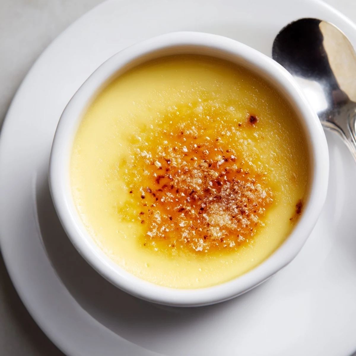 Classic French 3-Ingredient Crème Brûlée, perfectly caramelized and served in elegant ramekins.