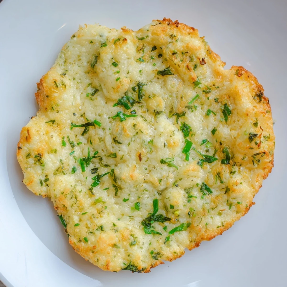 Freshly baked cloud bread savory toast with a golden crust and savory Parmesan flavor.