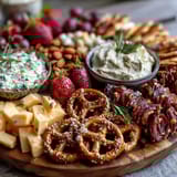 Colorful array of sweet and savory bites arranged on a festive board, ideal for graduation parties and large gatherings.