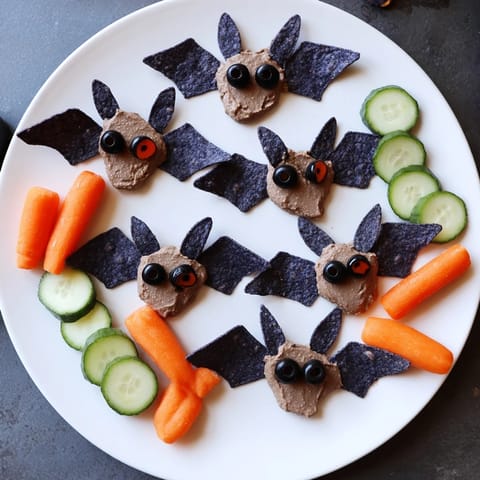 Spooky Bat Black Bean Dip
