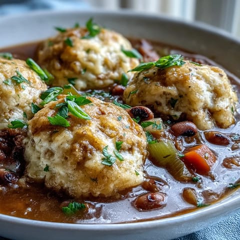 Black-Eyed Peas and Sausage Dumplings