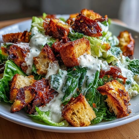 1. Golden sourdough croutons add crunch to this classic Caesar salad with crisp romaine and creamy homemade dressing.  