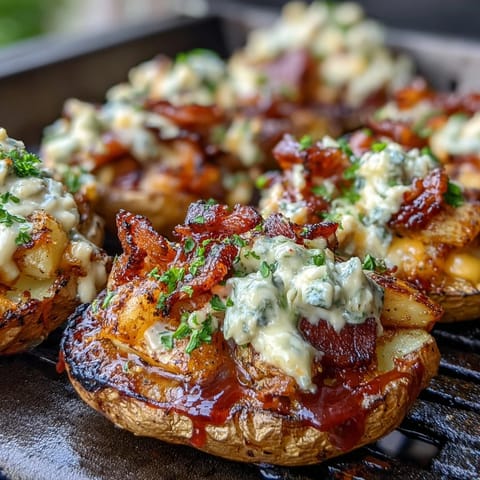 2. Creamy BBQ Baby Shower Loaded Baked Potato Salad loaded with roasted potatoes, tangy dressing, and crispy bacon bits.  