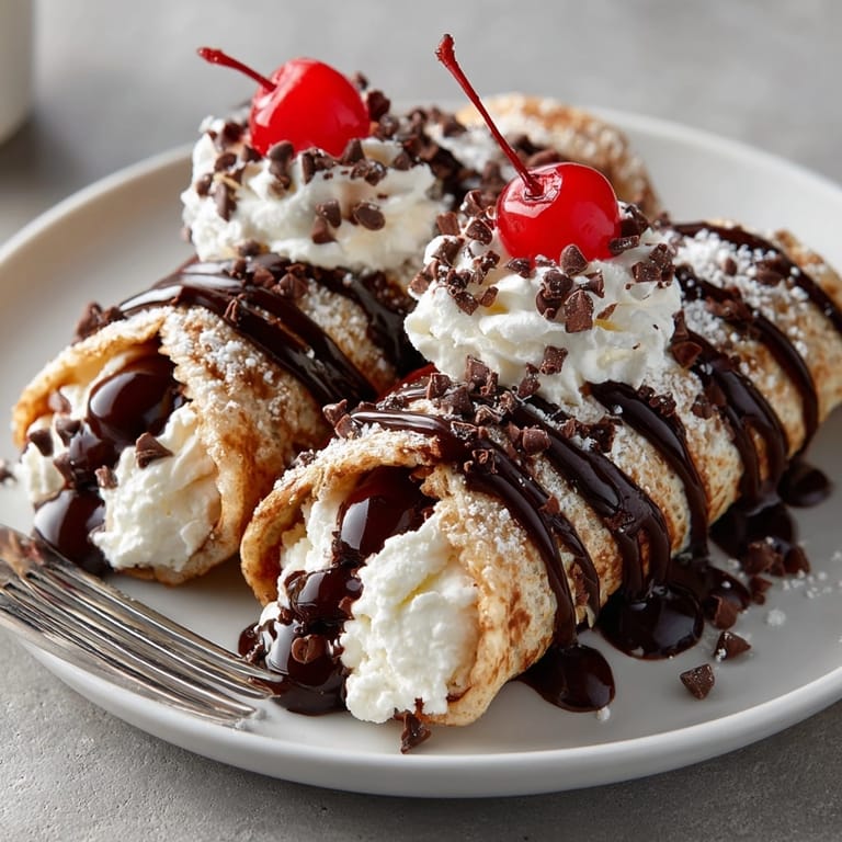 Warm flour tortilla filled with refreshing Rebel Root Beer Float Dessert Wraps, ready to eat with a cherry on top.