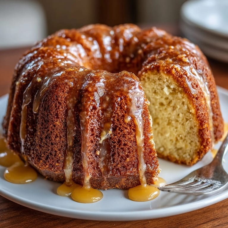 Imagine biting into this moist, spiced Hot Buttered Rum Cake, served warm.