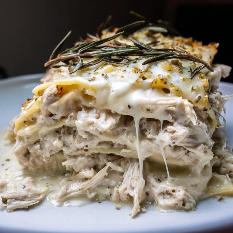 Fragrant and flavorful, Rosemary Chicken Lasagna features layers of tender chicken and creamy béchamel sauce.