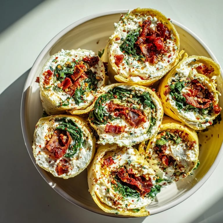 Freshly sliced Christmas Scarf Tortilla Roll-Ups display vibrant filling, ideal for a delicious vegetarian snack.