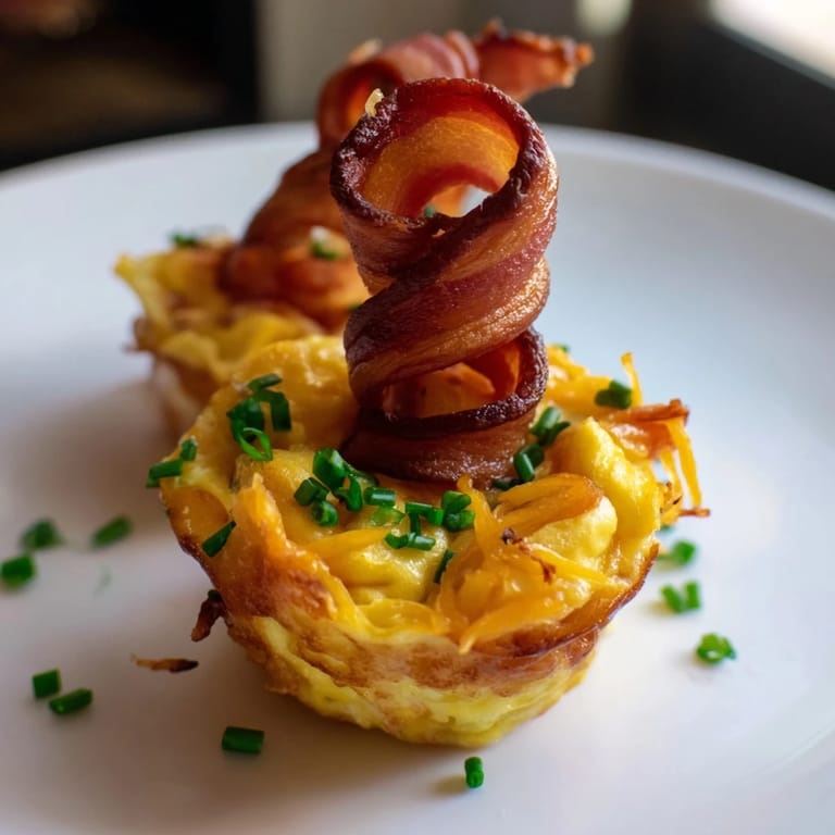 Baked until set, these cheesy Scrambled Egg Cups with bacon offer a perfect savory bite.