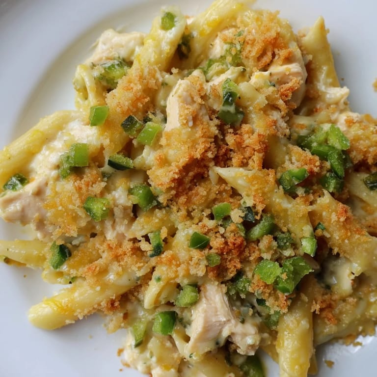 Imagine the spicy, cheesy Jalapeño Popper Chicken Pasta, a comforting family favorite served steaming.