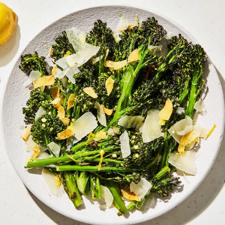 This vibrant Charred Broccolini Salad showcases tender broccolini with zesty lemon dressing and toasted pine nuts.