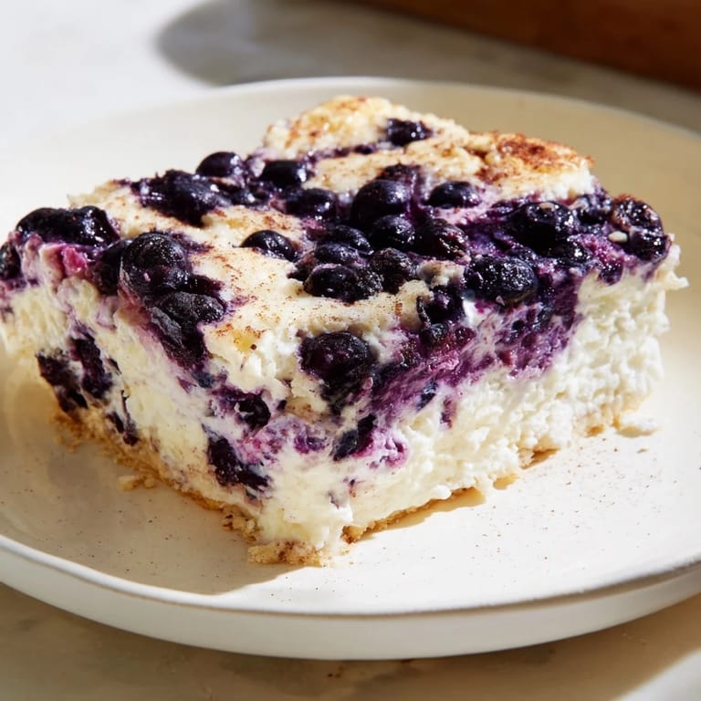 Fresh blueberries burst in this delicious Blueberry Cottage Cheese Bake, a perfect gluten-free breakfast creation.