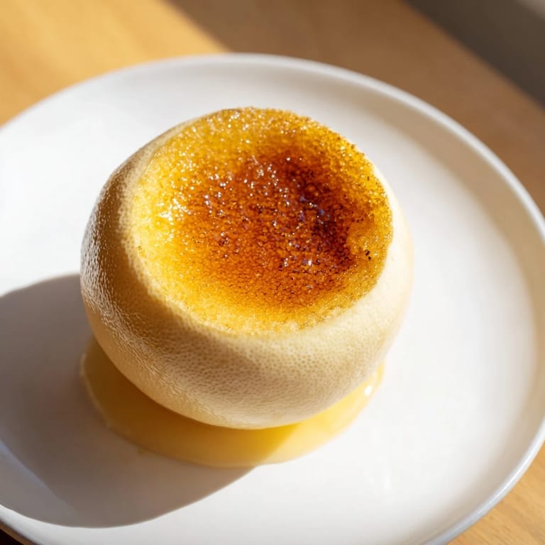 Silky, sweet lemon brûlée posset, a perfect dessert, with a caramelized sugar crust and citrus flavor.