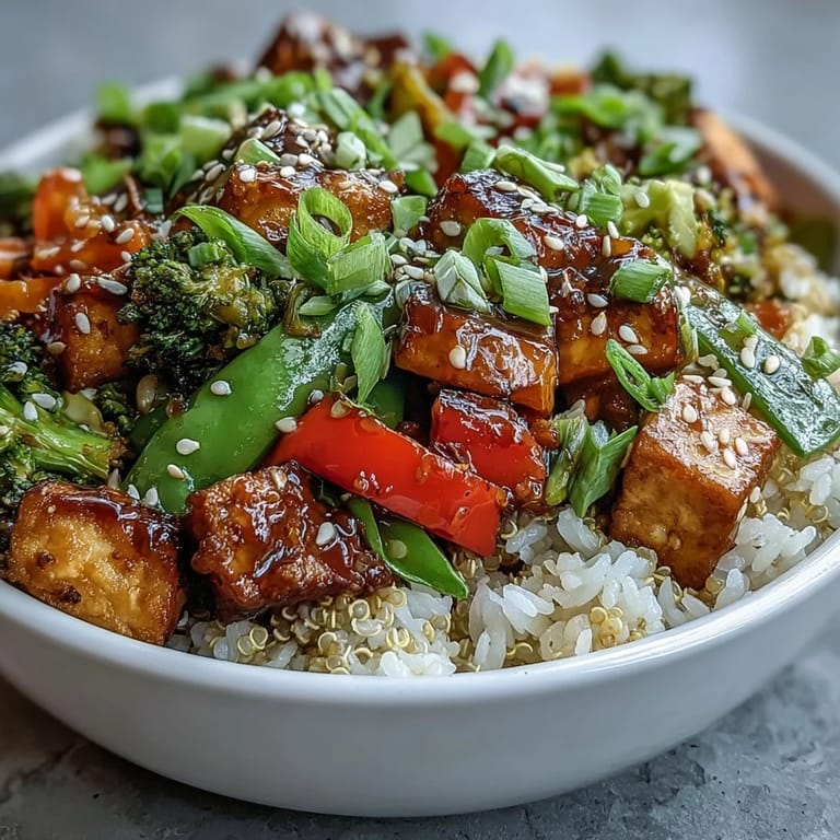 Healthy vegan quinoa vegetable teriyaki bowl with chopsticks ready for an Asian-inspired dinner.