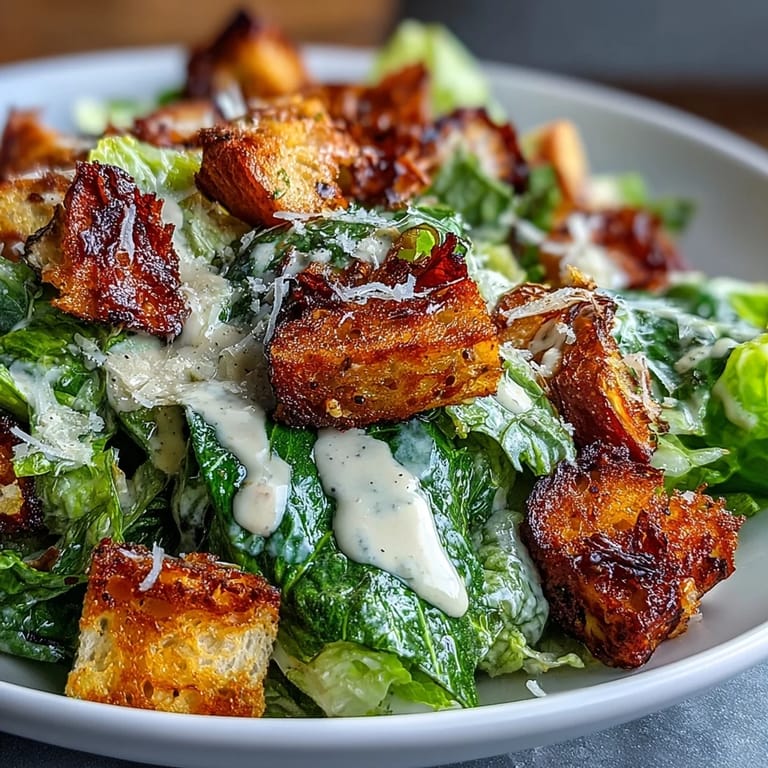 3. Enjoy fresh romaine lettuce tossed in tangy Caesar dressing with crispy sourdough croutons and shaved Parmesan cheese.