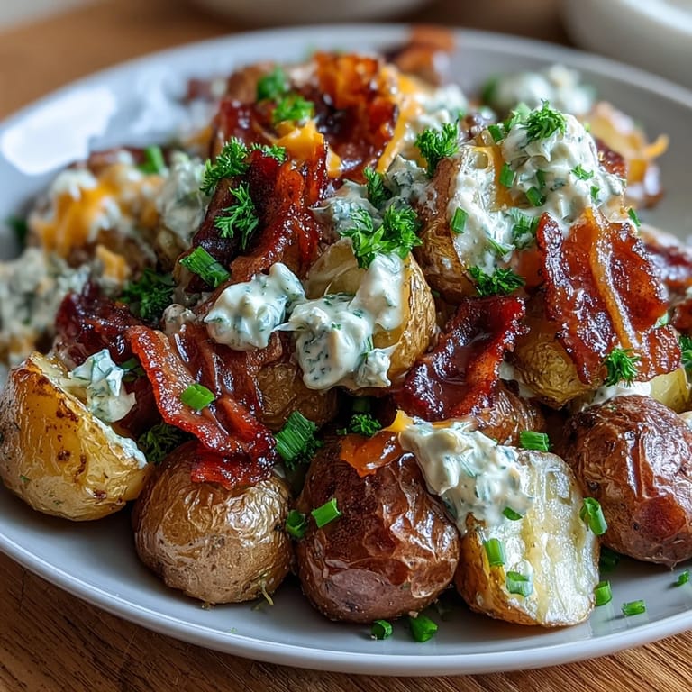 3. A hearty BBQ Baby Shower Loaded Baked Potato Salad featuring melted cheddar, scallions, and a smoky BBQ twist.