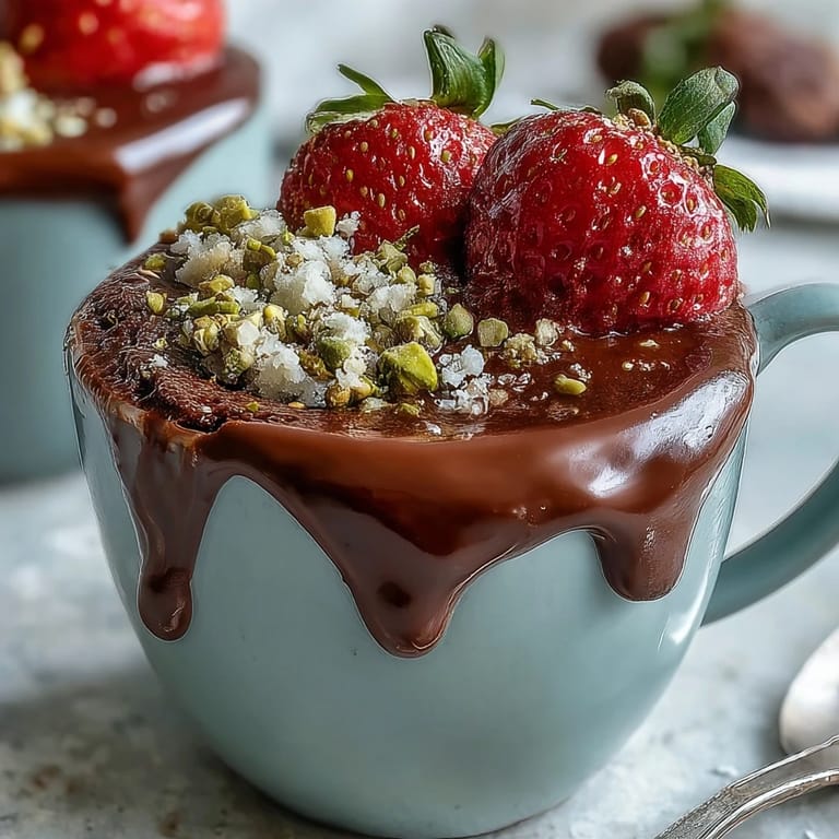 Luxurious Dubai Chocolate Strawberry Cups feature crisp kataifi pastry, rich dark chocolate, and luscious pistachio cream topped with juicy strawberries.